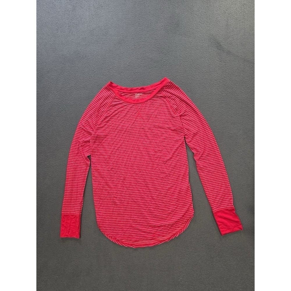 Gap Body Women's Long Sleeve Red Striped Top Size S Modal A011260